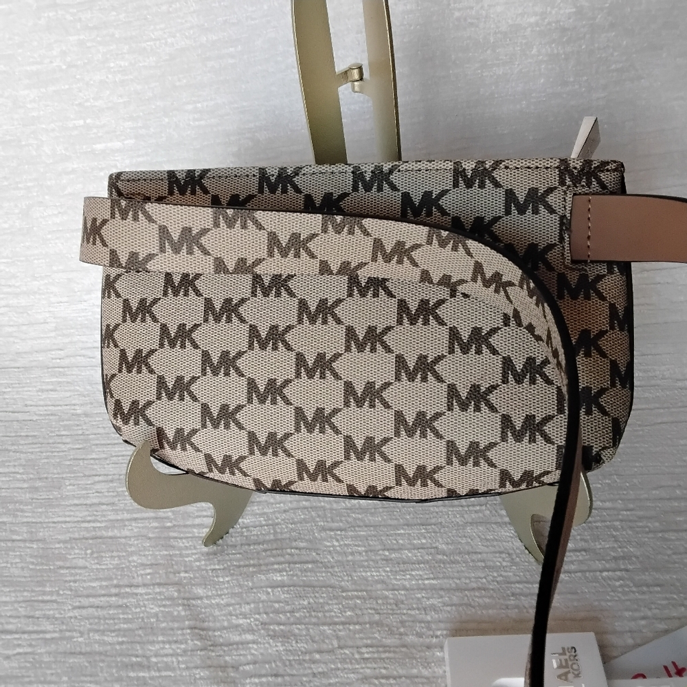 MICHAEL KORS BELT BAG Brown Tan Metallic Hardware Size S/M - Picture 6 of 6